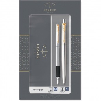 Подарочный набор PARKER: JOTTER CORE STAINLESS STEEL GT - ручки перьевая и шариковая